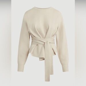 Modern Citizen Nara Tie-Front Knit Sweater Cream ~ S